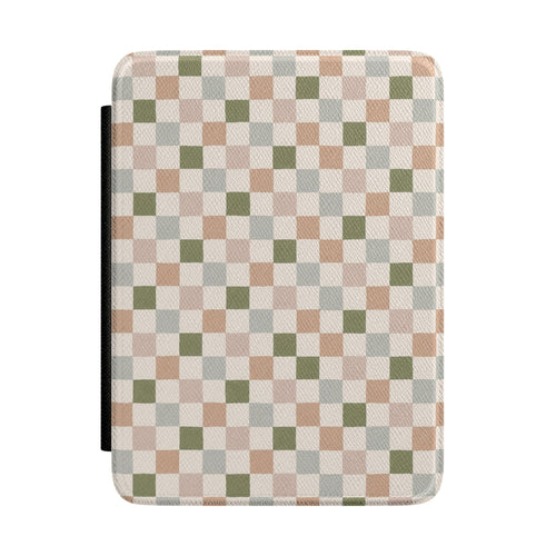 Muted Checkerboard Kindle case — muted checkerboard print