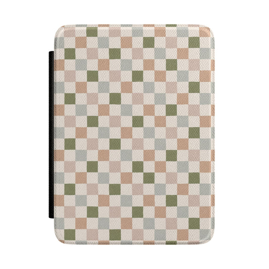 Muted Checkerboard Kindle case — muted checkerboard print