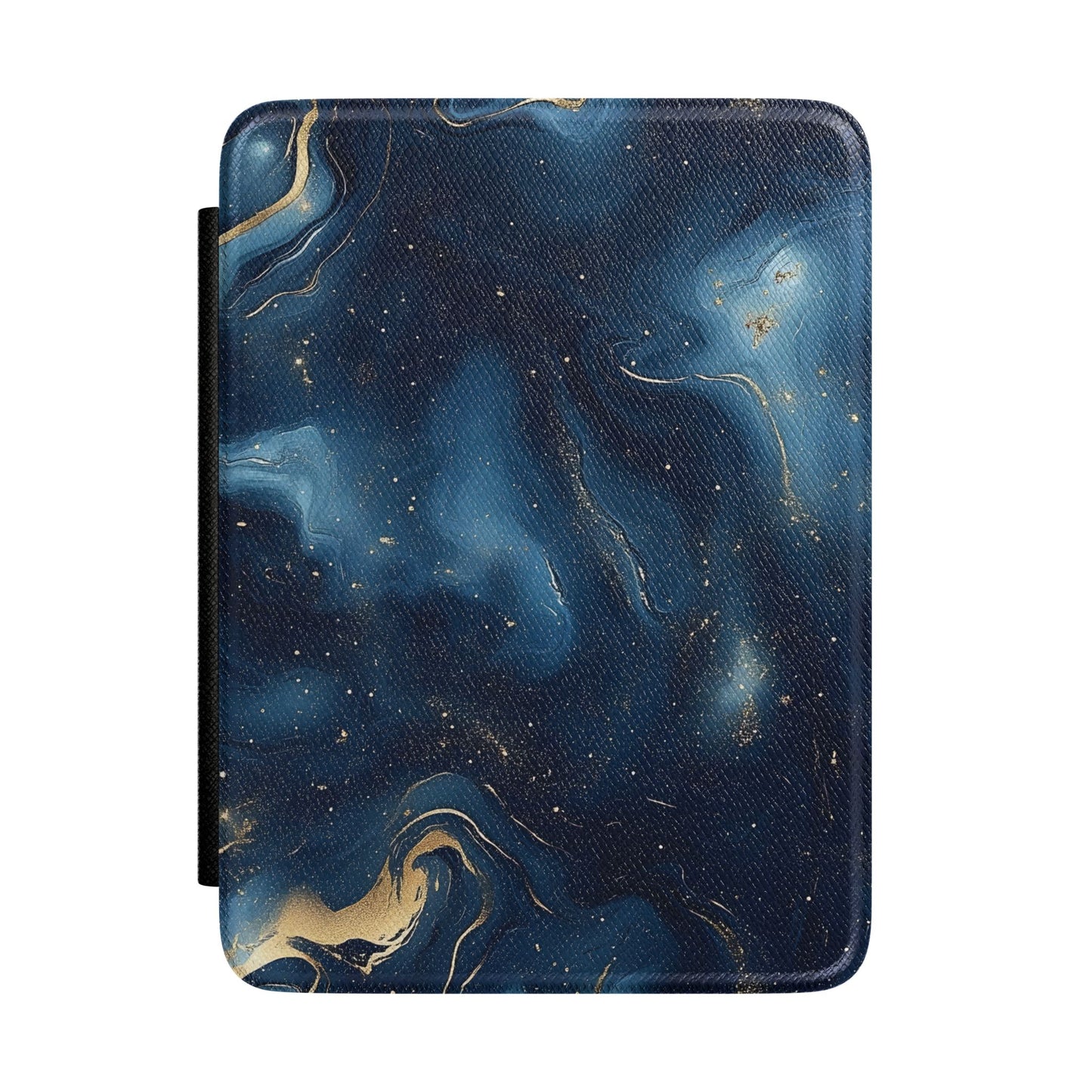 Navy marble Kindle Paperwhite case with gold veining and starlike flecks front cover — Maison Noir cosmic gift