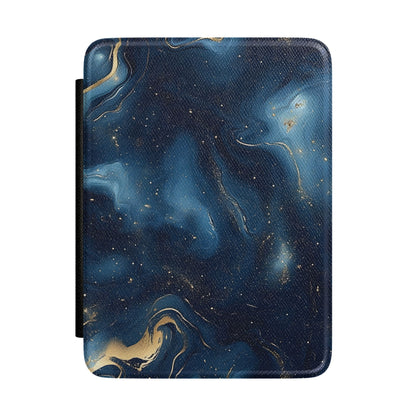 Navy marble Kindle Paperwhite case with gold veining and starlike flecks front cover — Maison Noir cosmic gift