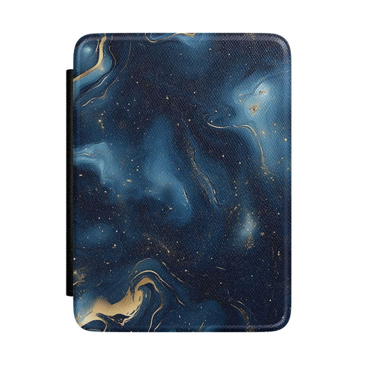 Navy marble Kindle Paperwhite case with gold veining and starlike flecks front cover — Maison Noir cosmic gift