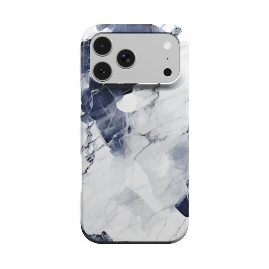 Navy Marble phone case – MagSafe iPhone case, front view