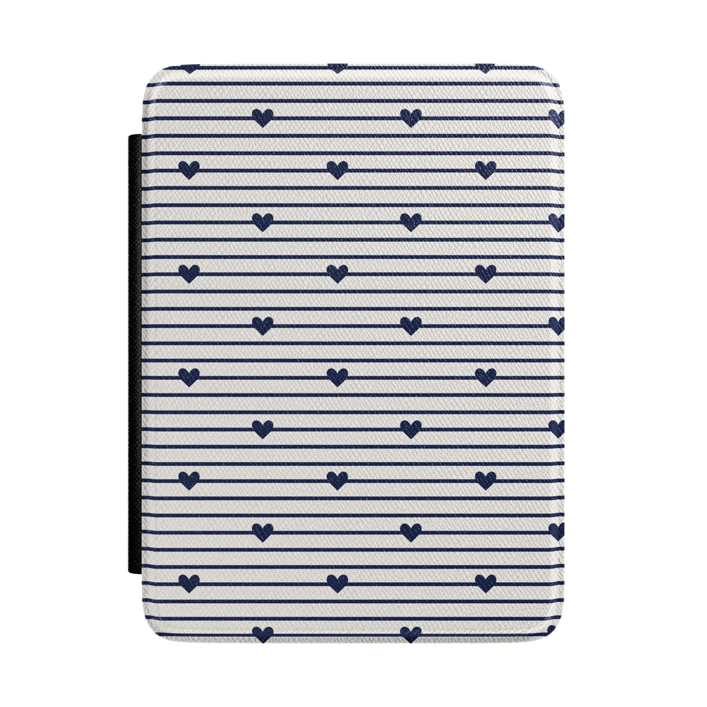 Navy Stripe Hearts Kindle case — navy stripe and hearts print