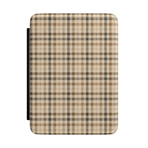 Neutral Tartan Kindle case — neutral tartan plaid print