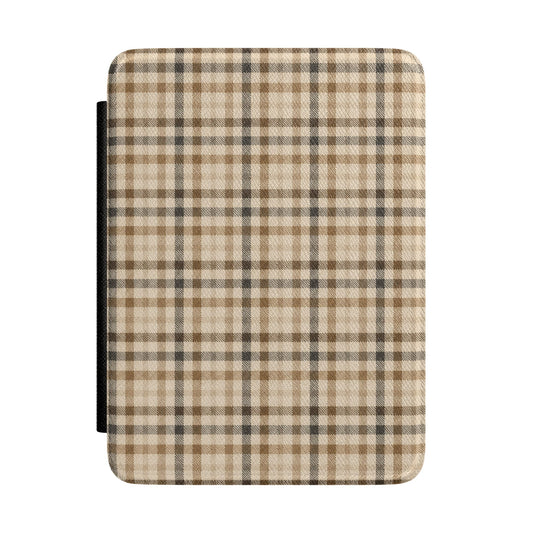 Neutral Tartan Kindle case — neutral tartan plaid print