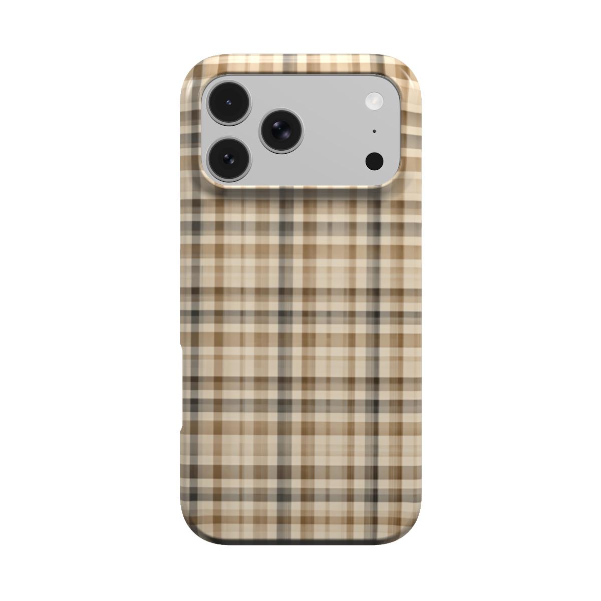 Neutral Tartan phone case – MagSafe iPhone case, front view