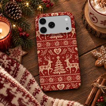 Nordic Reindeer phone case – MagSafe iPhone case, lifestyle photo