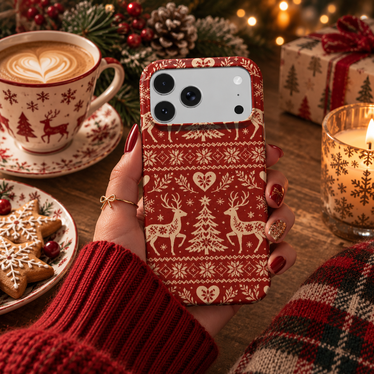 Nordic Reindeer phone case – MagSafe iPhone case, styled photo