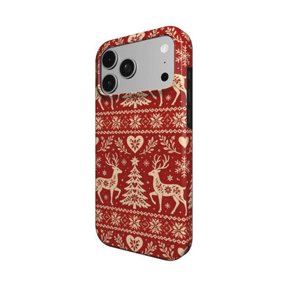 Nordic Reindeer phone case – MagSafe iPhone case, detail view