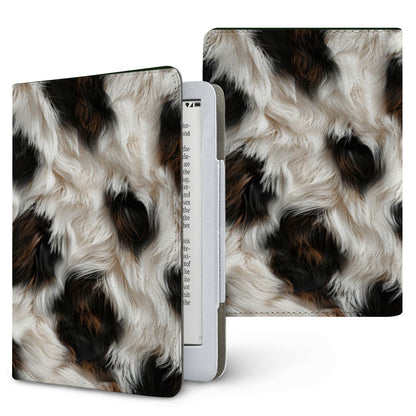 Black Cowhide Kindle case — black cow print, printed front and back