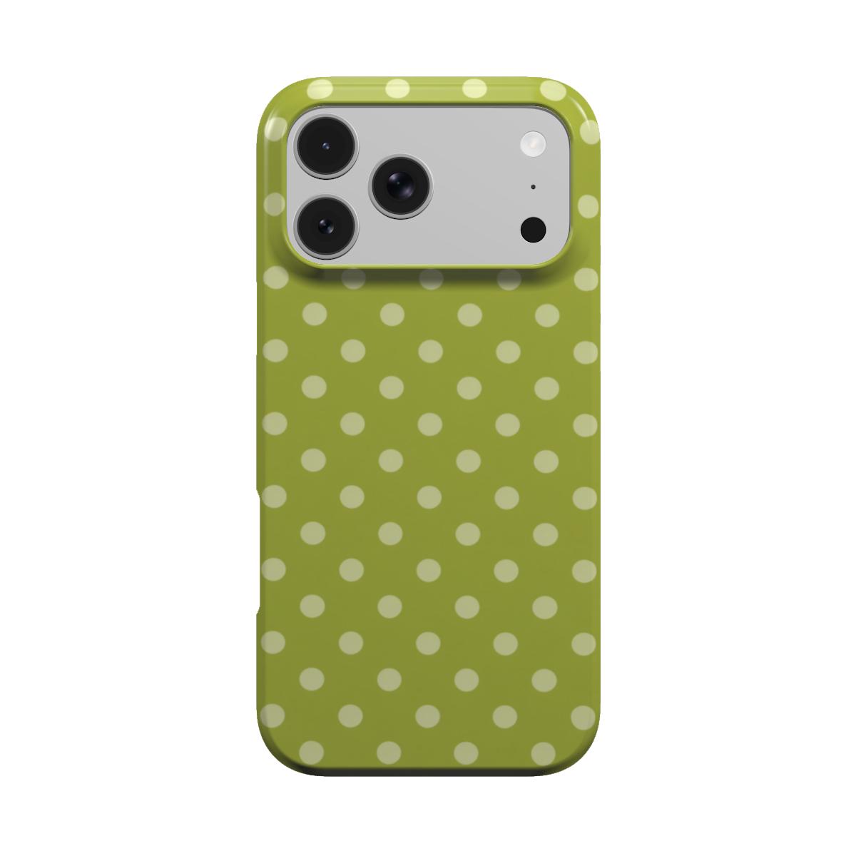 Olive Polka Dot phone case – MagSafe iPhone case, front view