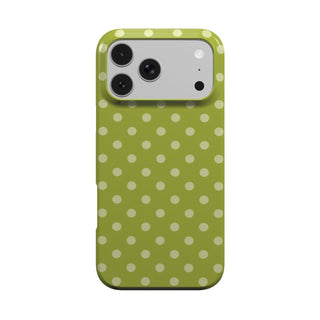 Olive Polka Dot phone case – MagSafe iPhone case, front view