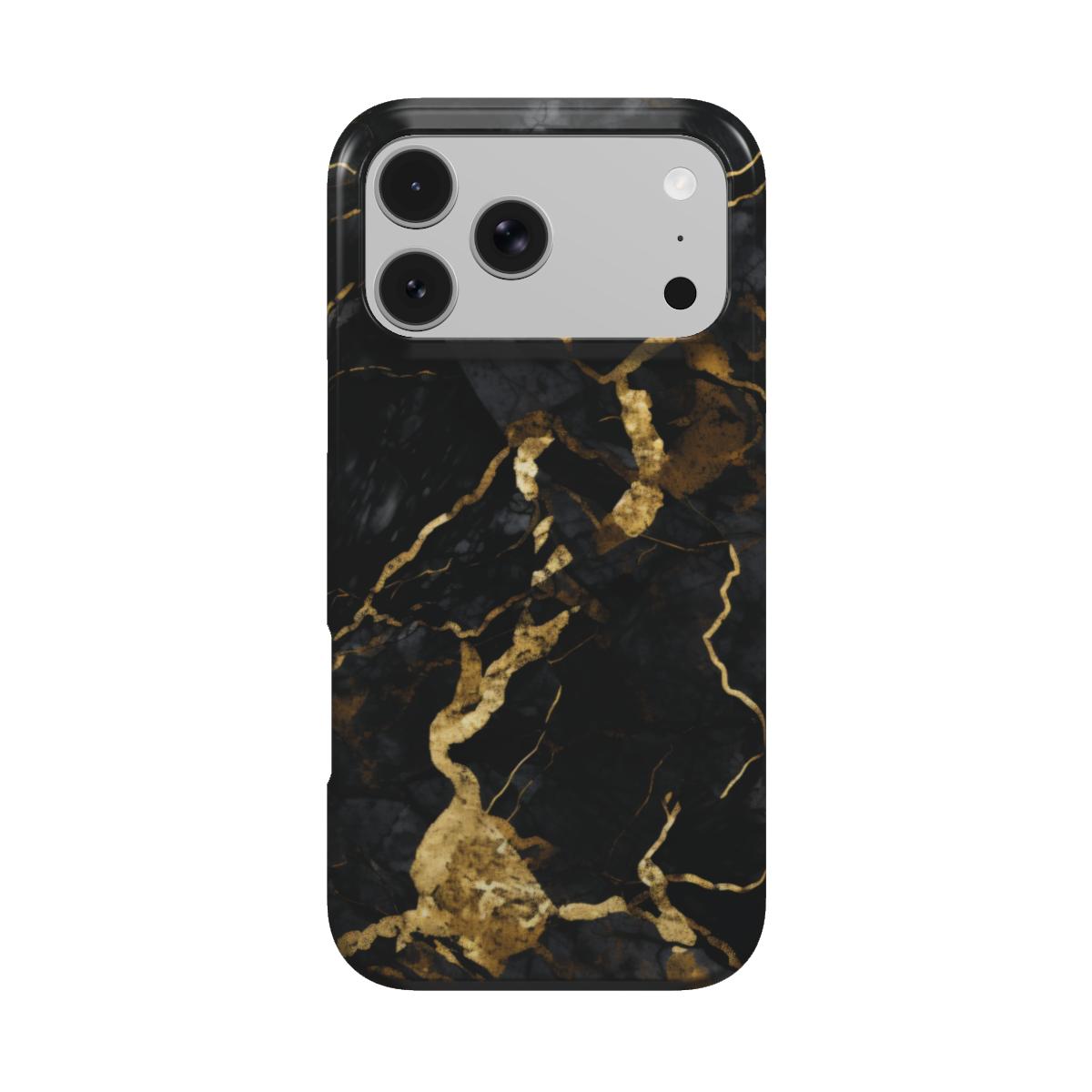 Onyx Gold Marble phone case – MagSafe iPhone case, front view