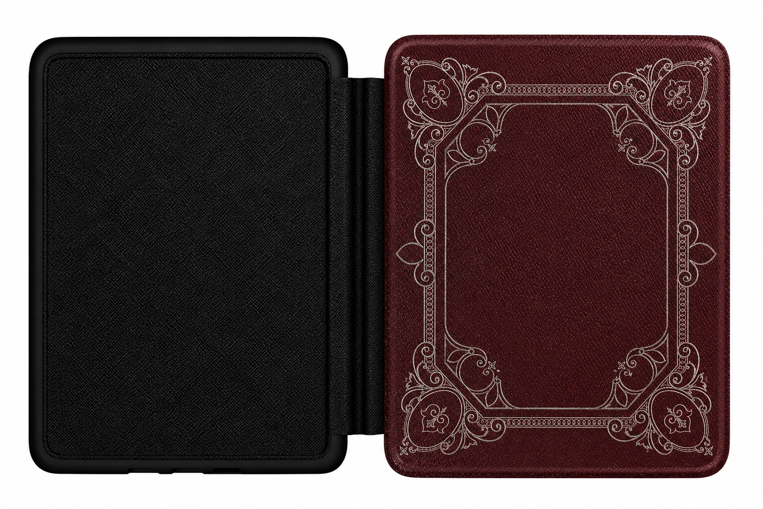 Ornate Antique Frame Kindle case shown at an angle
