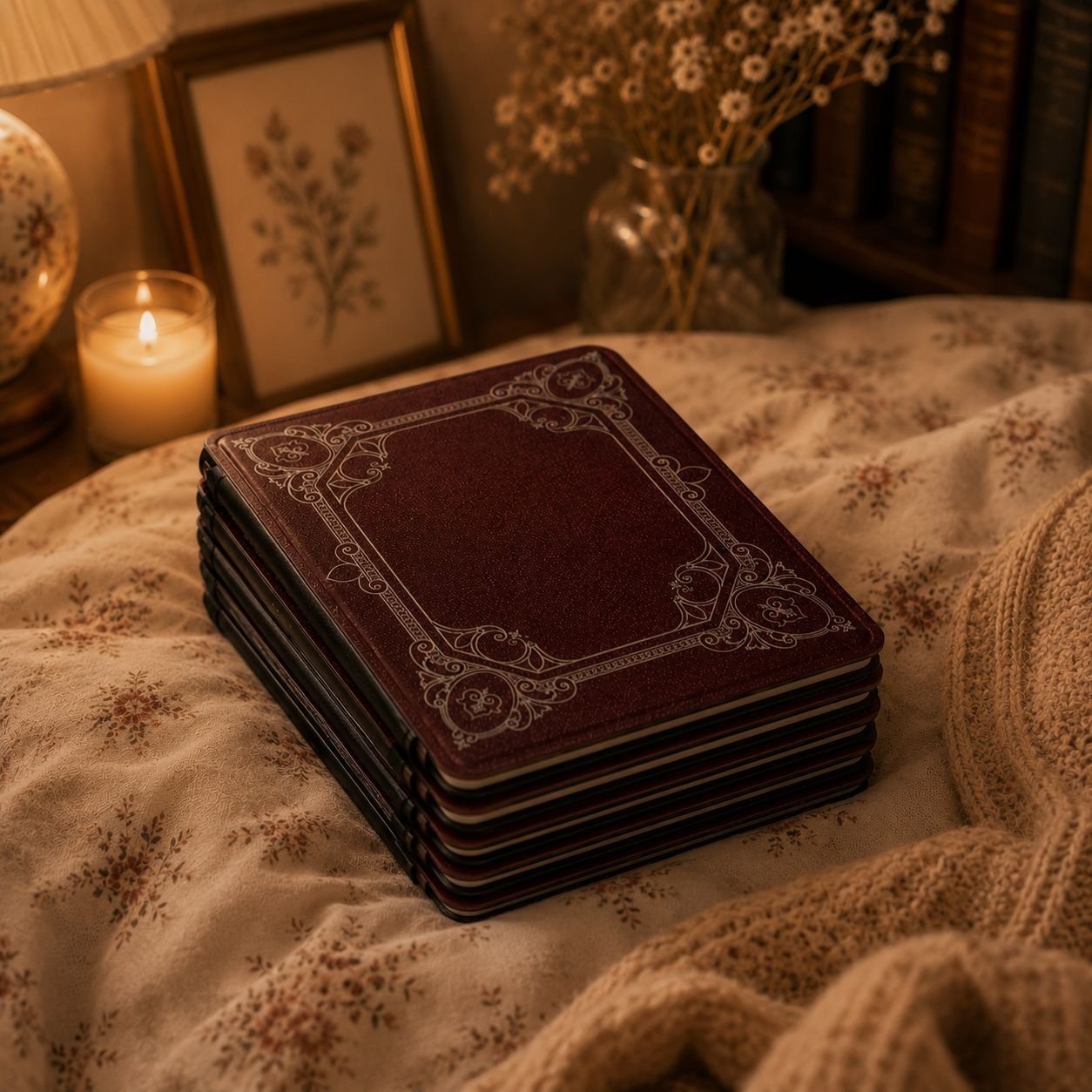 Close-up of Ornate Antique Frame Saffiano Kindle case