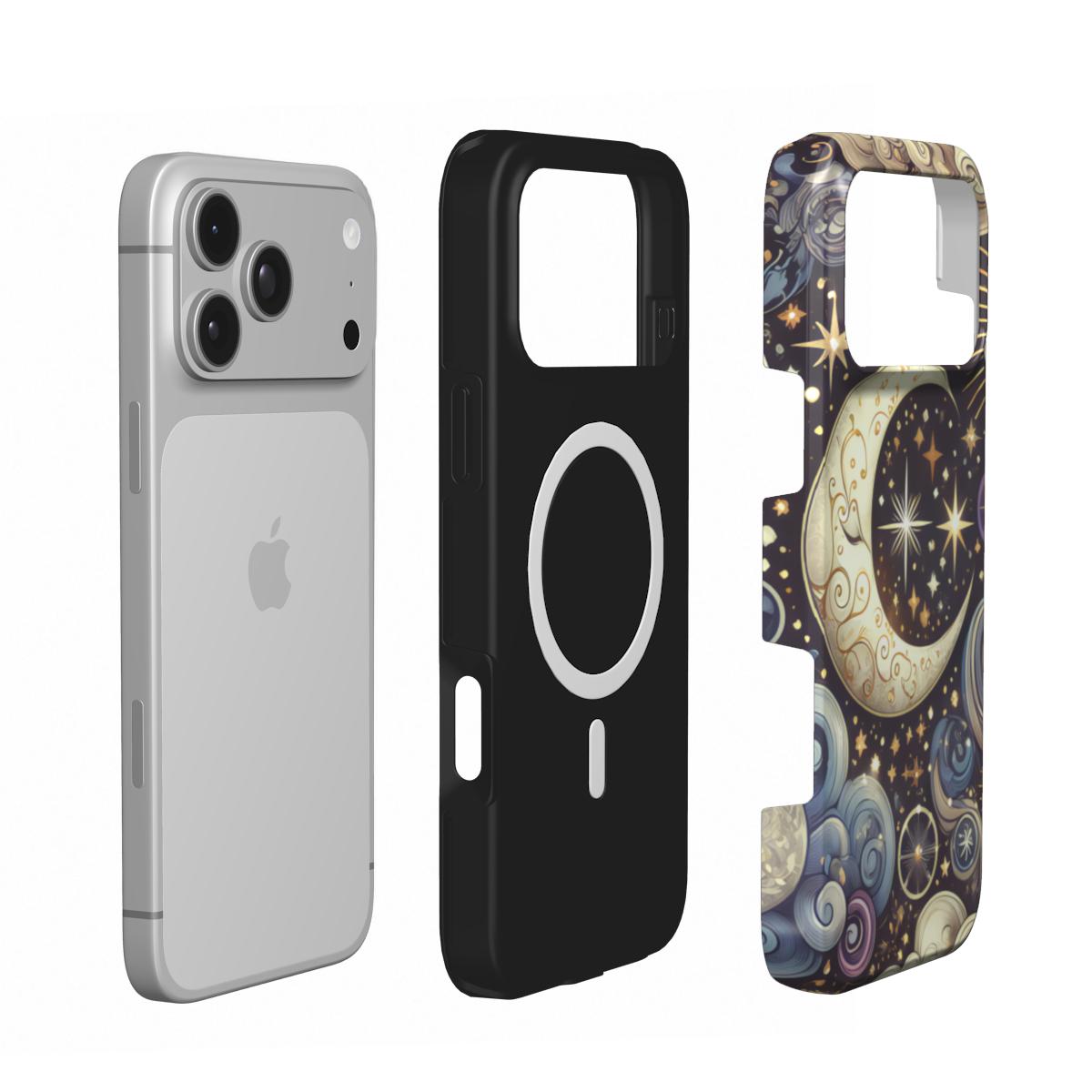 Ornate Crescent Moon phone case – MagSafe iPhone case, layer view