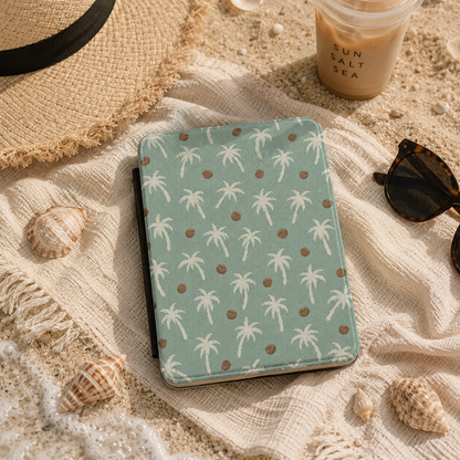 Palm Tree Kindle Case — Tropical Cream Palms on Sage