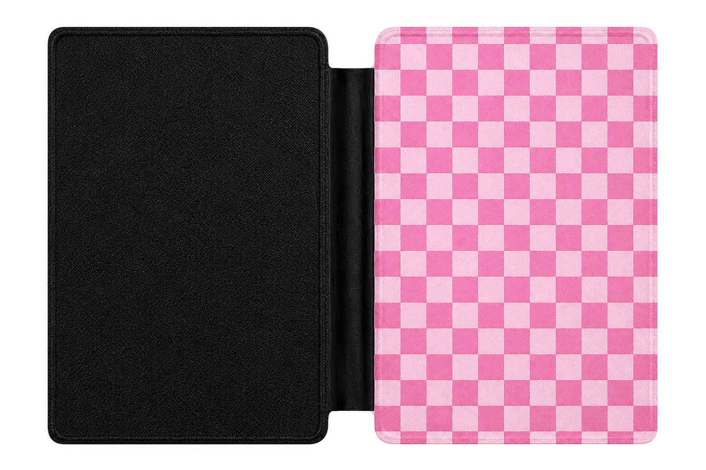 Pink Check Kindle Case — Oversized Buffalo Check Pattern