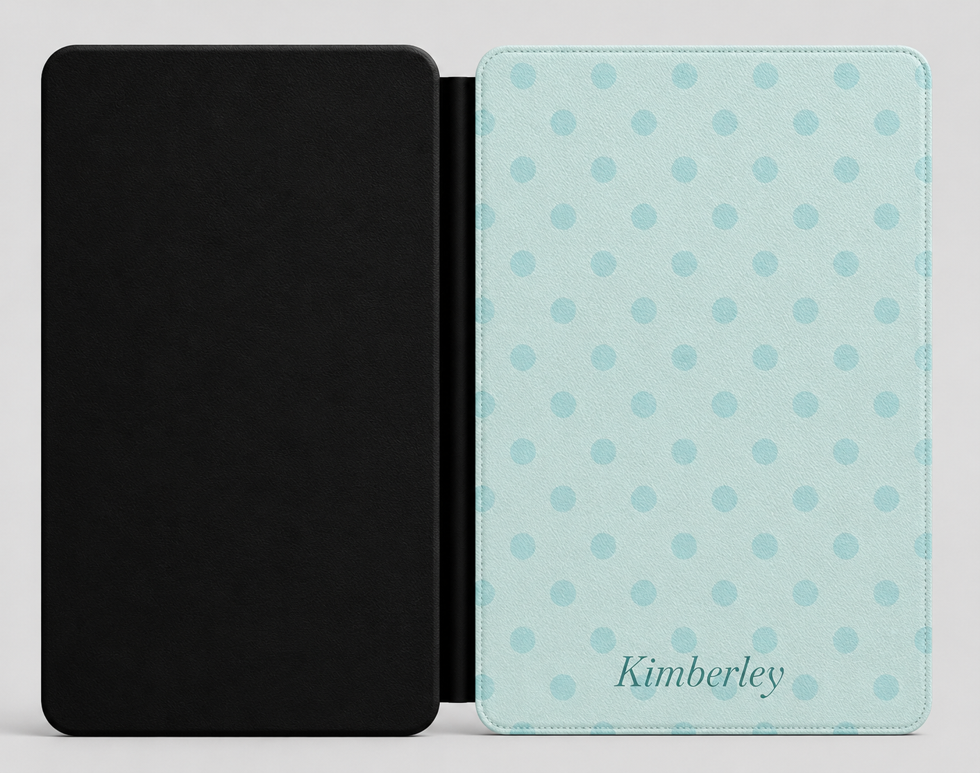 Personalized Blue Polka Dot Kindle Case — Debossed Name