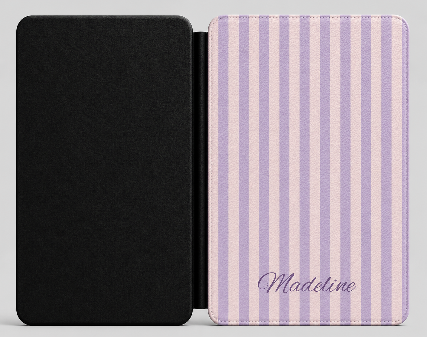 Personalized Lavender Stripe Kindle Case — Debossed Name