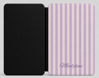 Personalized Lavender Stripe Kindle Case — Debossed Name