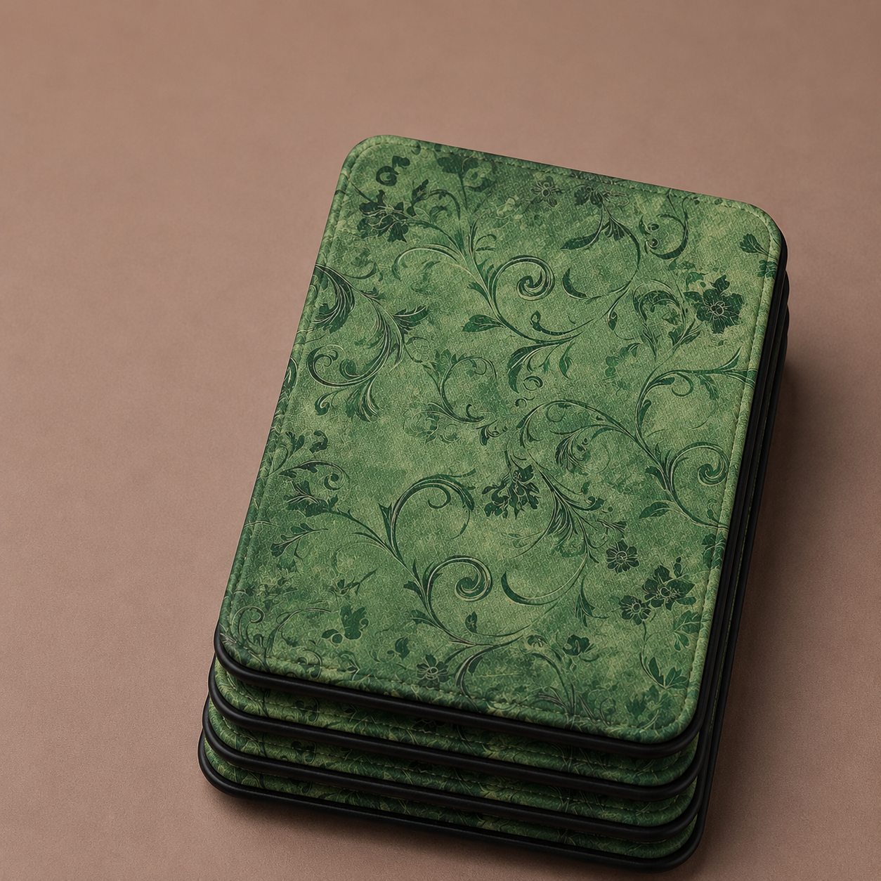 Moss Damask Kindle Case — Vintage Green Brocade