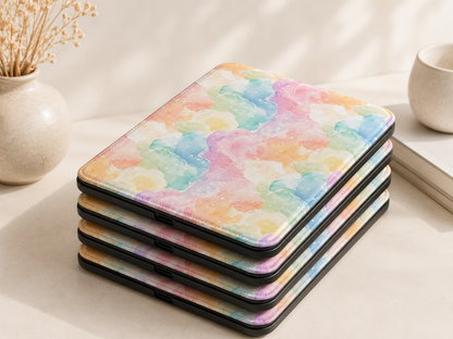 Pastel Watercolour Clouds Kindle Case — Rainbow Wash Print
