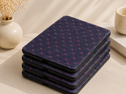 Painted Magenta Dots Kindle Case — Charcoal Brushstroke Print