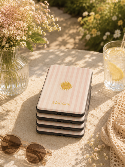 Personalised Sunshine Stripe Name Kindle Case — Custom Name
