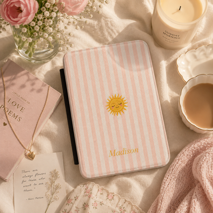 Personalised Sunshine Stripe Name Kindle Case — Custom Name