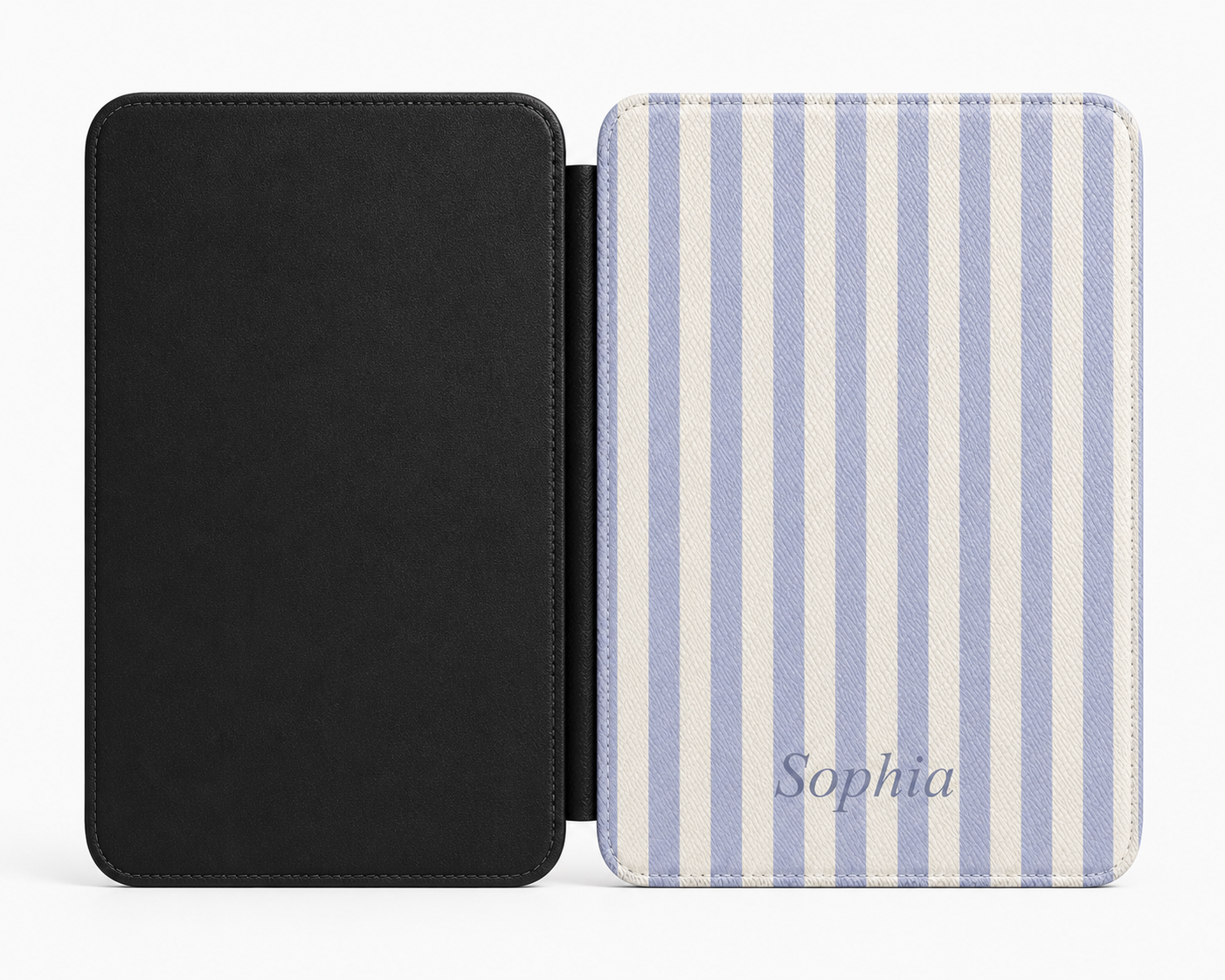 Personalised Periwinkle Stripe Name Kindle Case — Custom Name