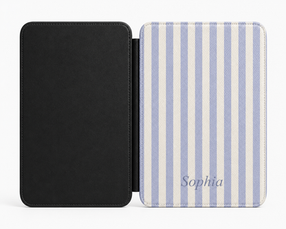 Personalised Periwinkle Stripe Name Kindle Case — Custom Name