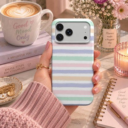 Pastel Brushstroke Stripe phone case – MagSafe iPhone case, styled photo