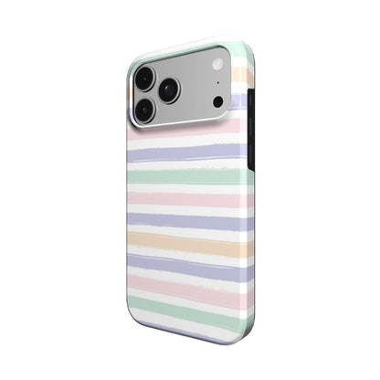 Pastel Brushstroke Stripe phone case – MagSafe iPhone case, detail view