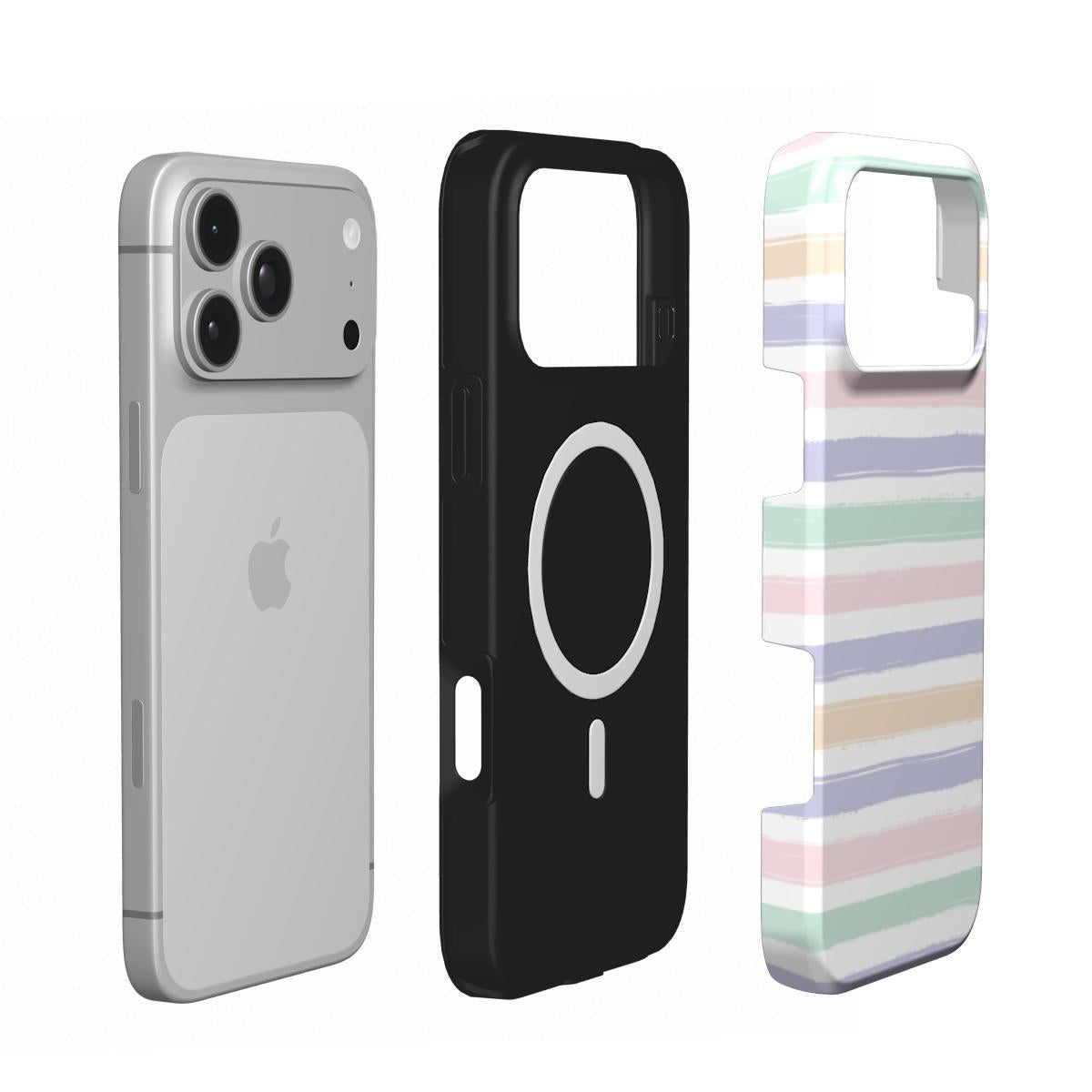Pastel Brushstroke Stripe phone case – MagSafe iPhone case, second detail view