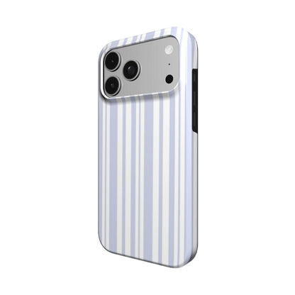 Periwinkle Ticking Stripe phone case – MagSafe iPhone case, detail view
