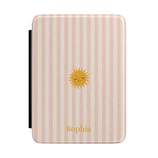 Personalised Blush Sun Stripe Kindle Case - front view