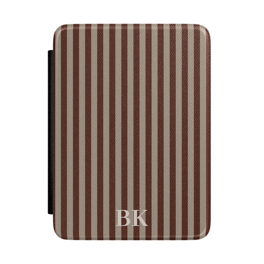 Personalised Brown and Stone Stripe Kindle Case - front view