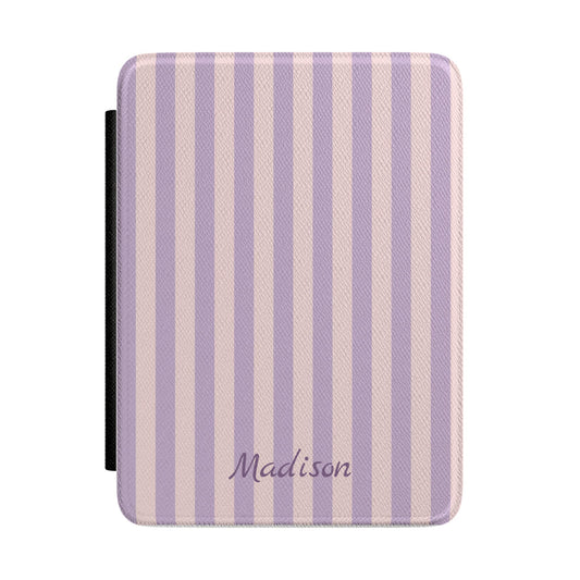 Personalised Lavender and Blush Stripe Kindle Case - front view
