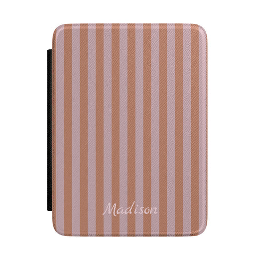 Personalised Soft Pink Stripe Kindle Case - front view
