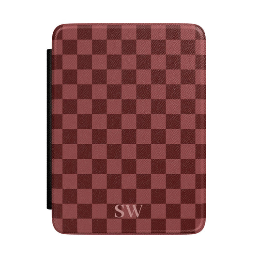 Personalised Wine Checkerboard Kindle Case - front view