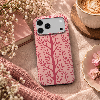 Pink Branch phone case – MagSafe iPhone case, lifestyle photo