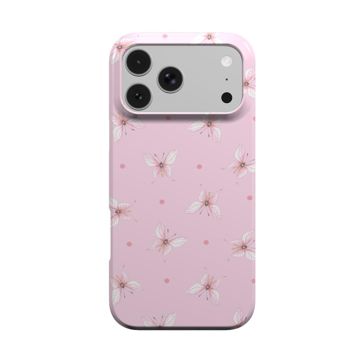 Pink Butterfly Dot phone case – MagSafe iPhone case, front view