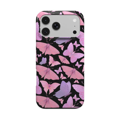 Pink Butterfly Flutter phone case – MagSafe iPhone case, front view
