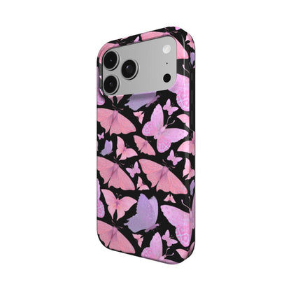 Pink Butterfly Flutter phone case – MagSafe iPhone case, detail view
