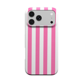 Pink Cabana Stripe phone case – MagSafe iPhone case, front view