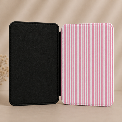 Bubblegum pink candy stripe Kindle Paperwhite case — Coquette Reader gift for her