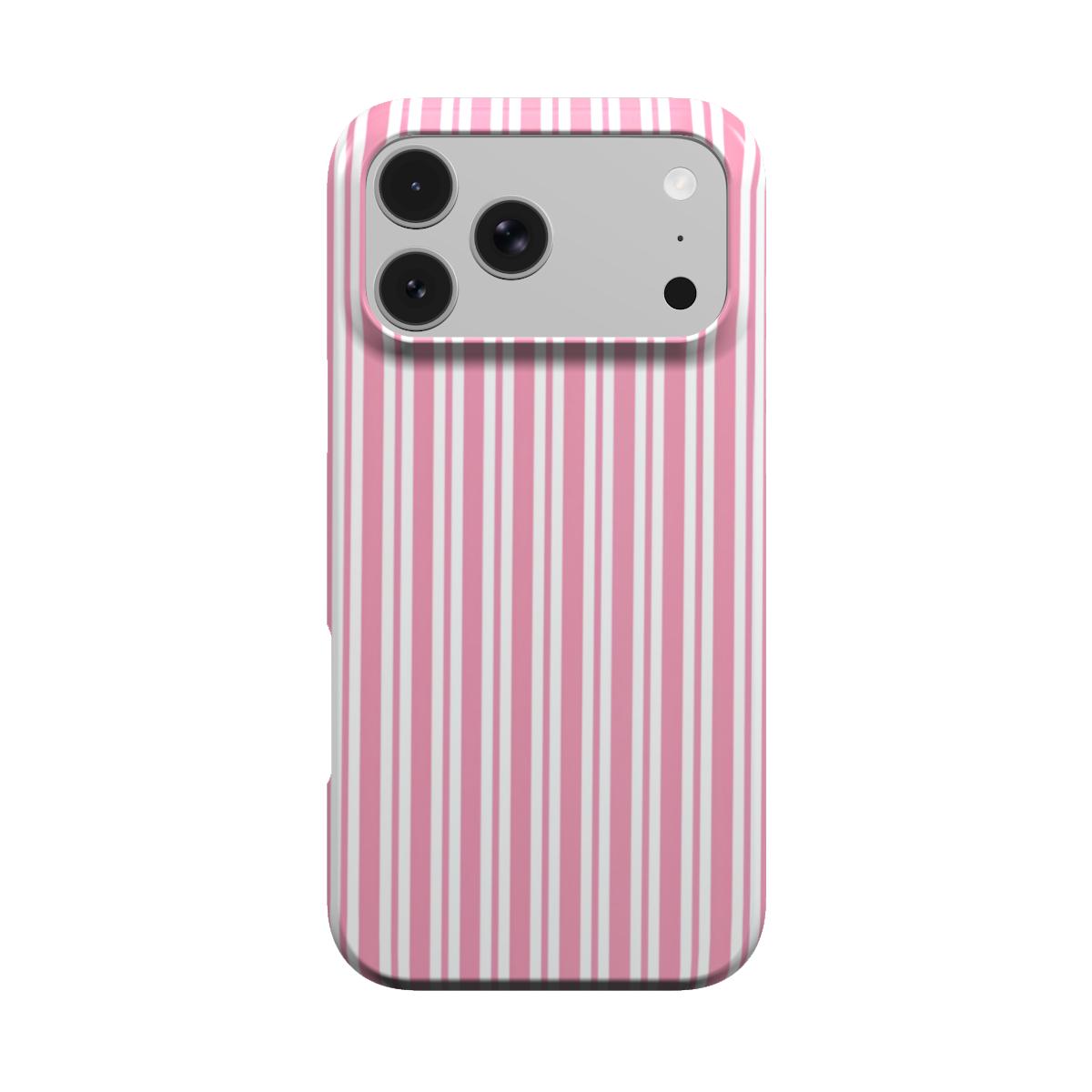 Pink Candy Stripe phone case – MagSafe iPhone case, front view