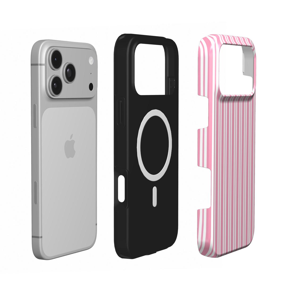 Pink Candy Stripe phone case – MagSafe iPhone case, layer view