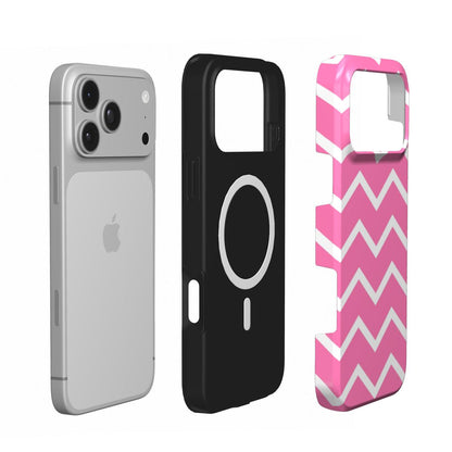 Pink Chevron phone case – MagSafe iPhone case, second detail view